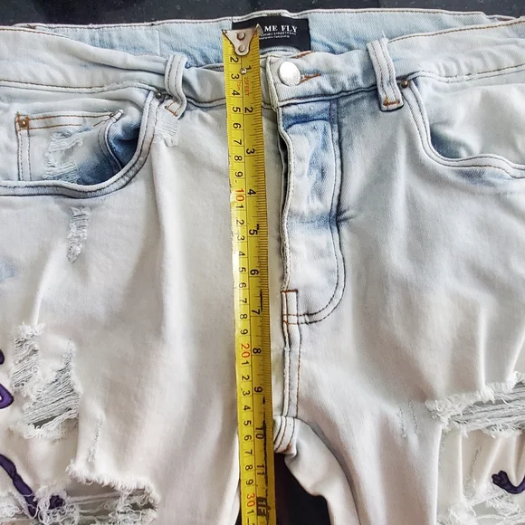 Colorful Embroidered Ripped Jeans - Picture 12 of 16